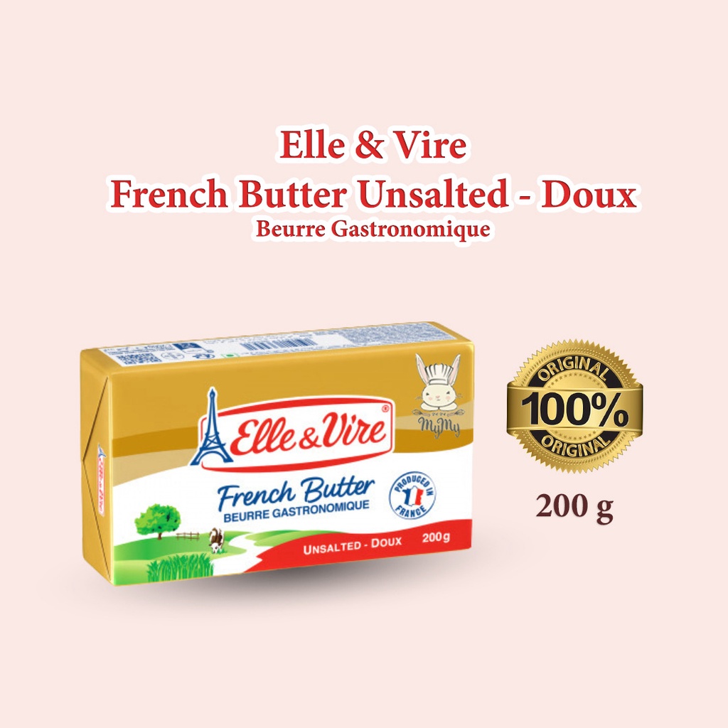 

Elle & Vire / Elle et vire / ElleVire Unsalted Butter / Mentega Tawar 200 gram