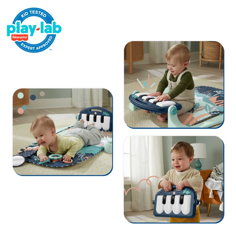 Fisher Price Kick &amp; Play Piano Gym Navy - Matras Tidur Bermain Anak Bayi