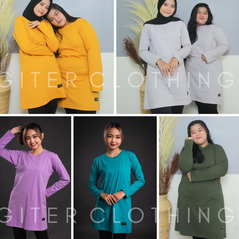 HOT SALE kaos tunik giter - kaos tunik jumbo ld 120 - tunik kaos oversize ( army lilac tosca mustard