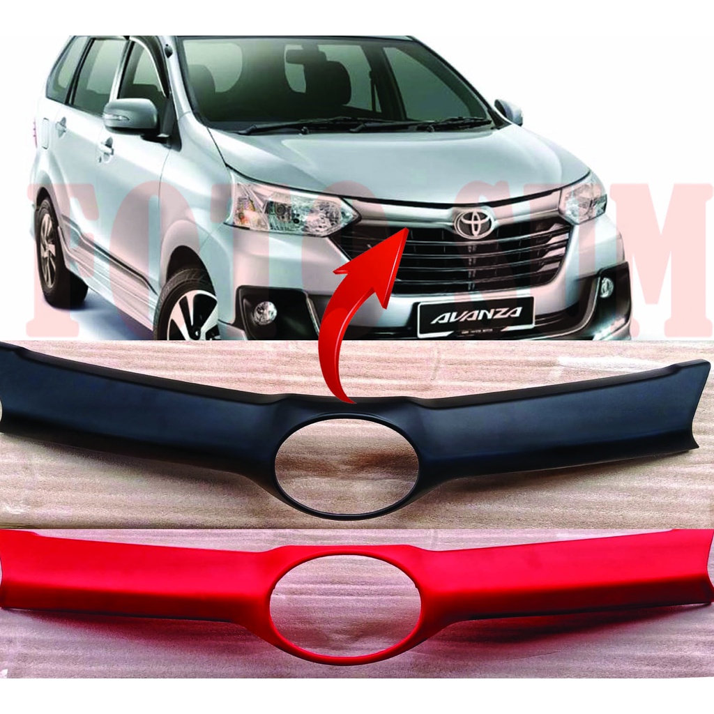 hood molding list grill gril mobil xenia avanza 2016 sampai 2018 Hitam doff merah doff