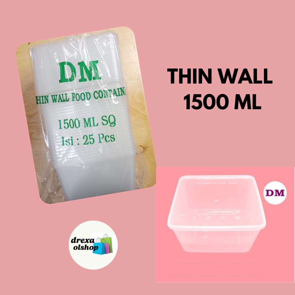 Jual Thinwall Square Ml Kotak Plastik Multiguna Ml Thi Wall