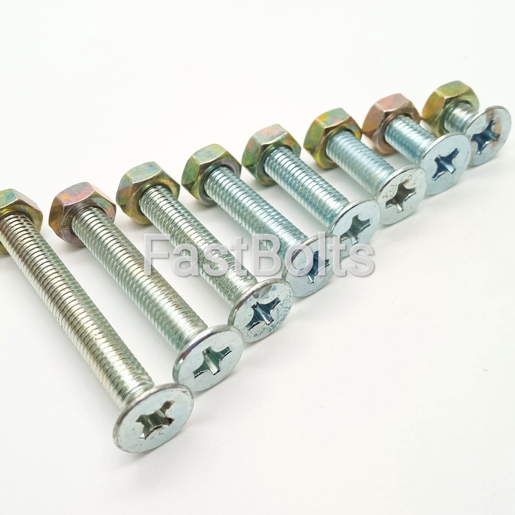 BAUT DAN MUR 6MM PANJANG 1-5CM KUNCI 10 BAUT JF