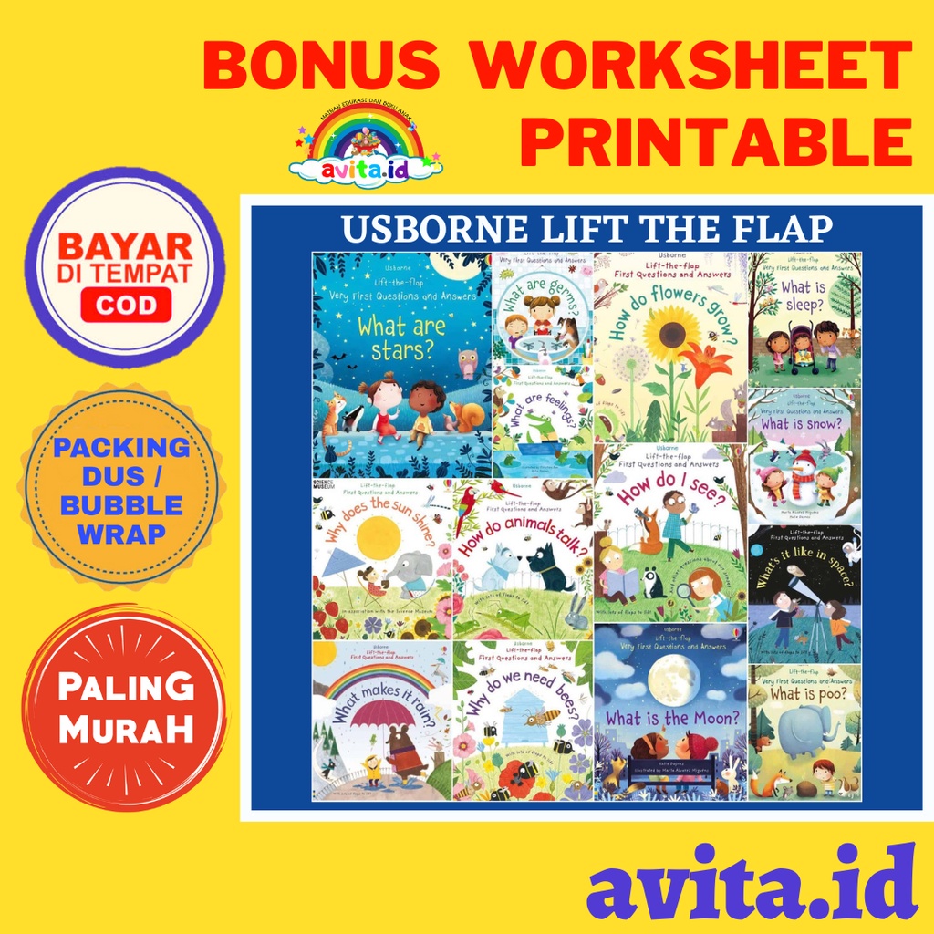 avita.id Buku Usborne Lift The Flap / Buku Usborne / Book Usborne Lift The Flap / English Book for C