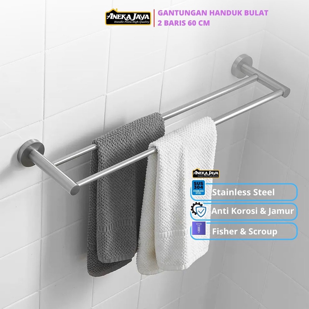 Gantungan Handuk rak handuk Stainless steel anti karat Serbaguna Didinding Tembok