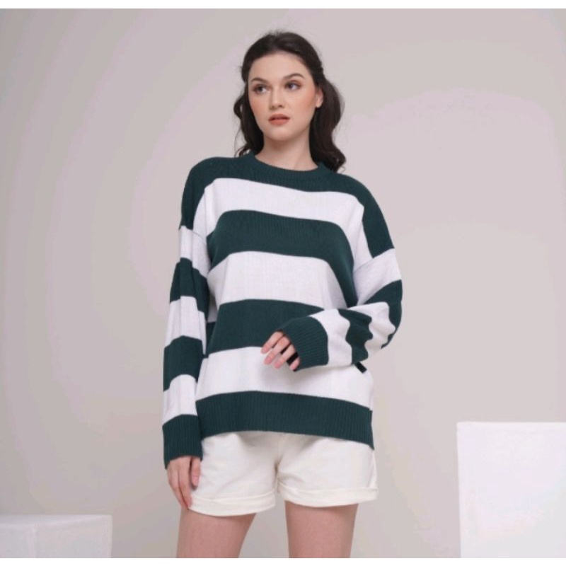 Eira Sweater Rajut Oversized Atasan Knitted//O`neck/Kerah bulat