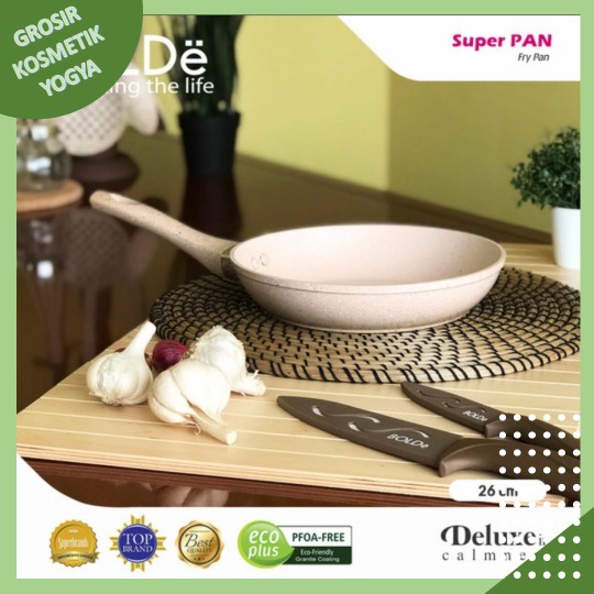 FRYPAN BEIGE BOLDE/ TEFLON GRANIT ANTI LENGKET AWET TAHAN LAMA ORIGINAL BOLDE