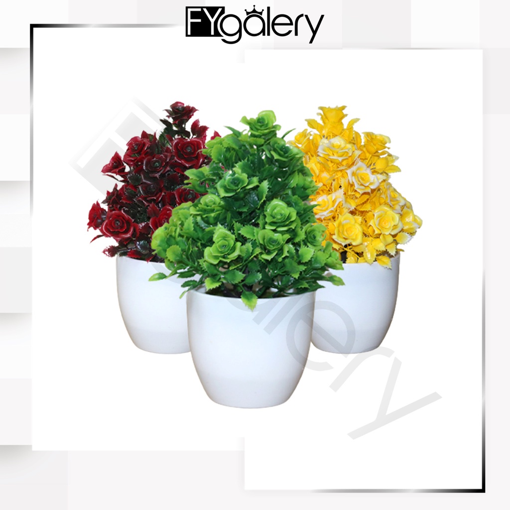 FYGALERY PT43 Pot Tanaman Hias Bunga Hias Plastik Ornamen Pot Bongsai Artificial Flower Decoration