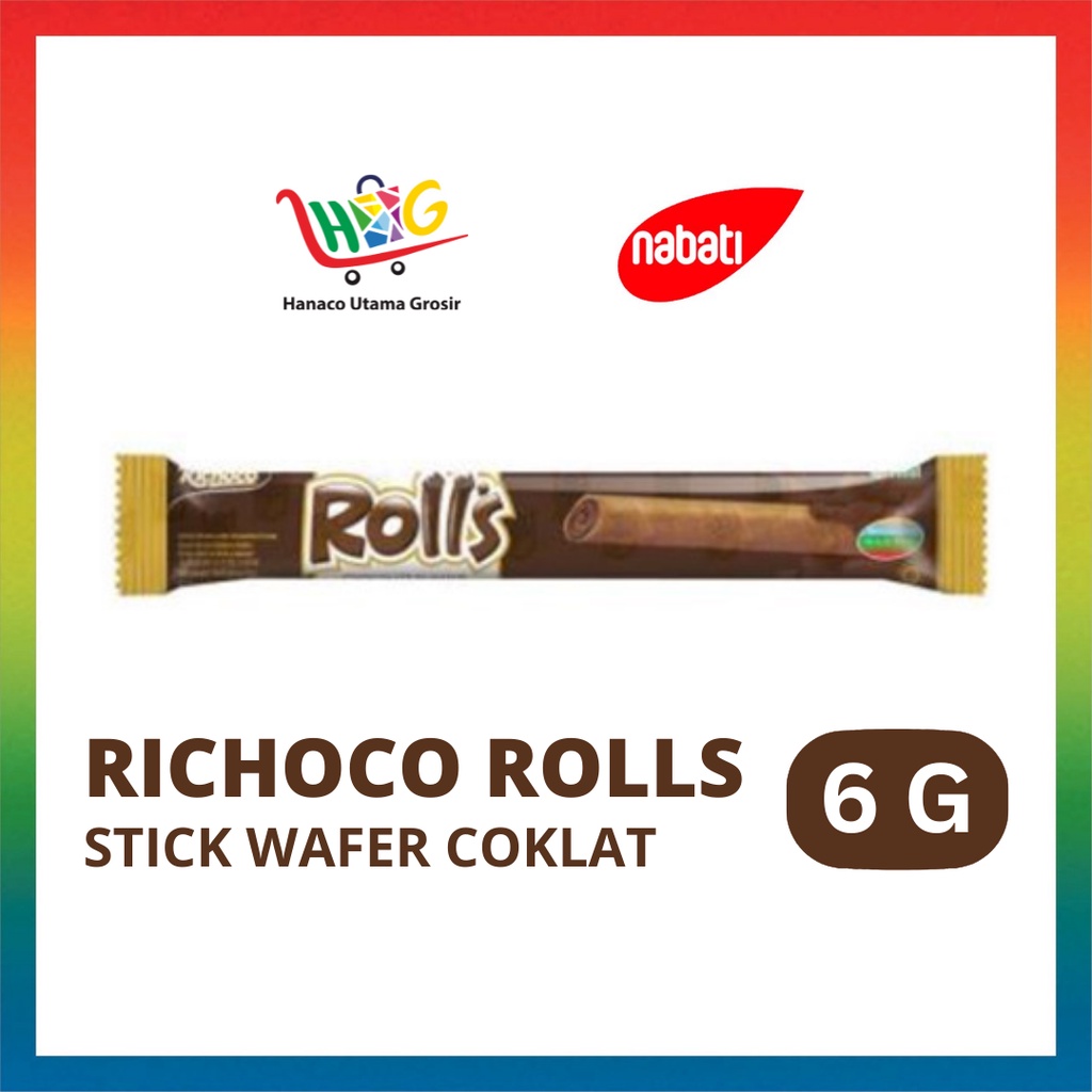 Nabati Richeese Rolls Wafer Keju / Coklat 6 gr [ 1 PCS ]