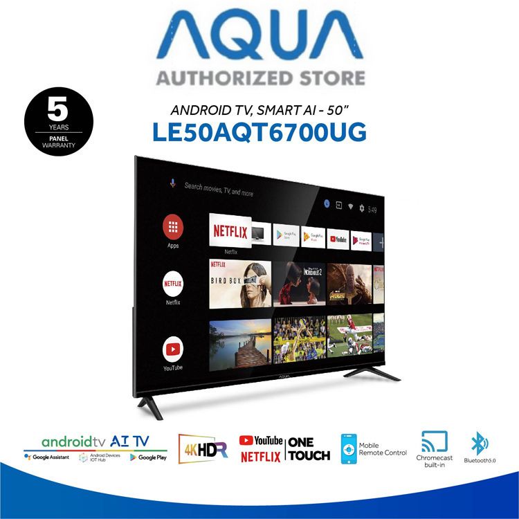 AQUA LE50AQT6700 TV 4K Android Smart TV 50 Inch KHUSUS JBDTBK