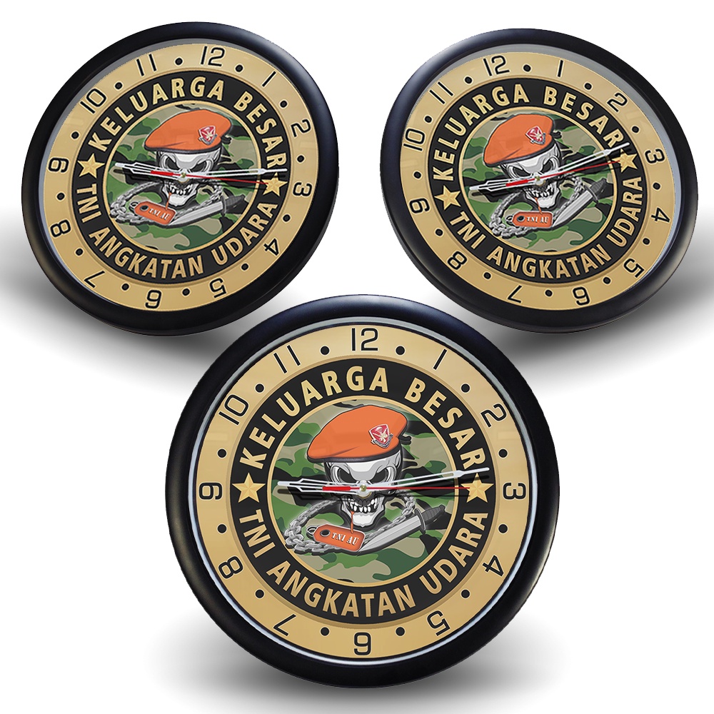 (Masuk) Jam Dinding KELUARGA BESAR TNI-AU {Istimewa} Light Gold
