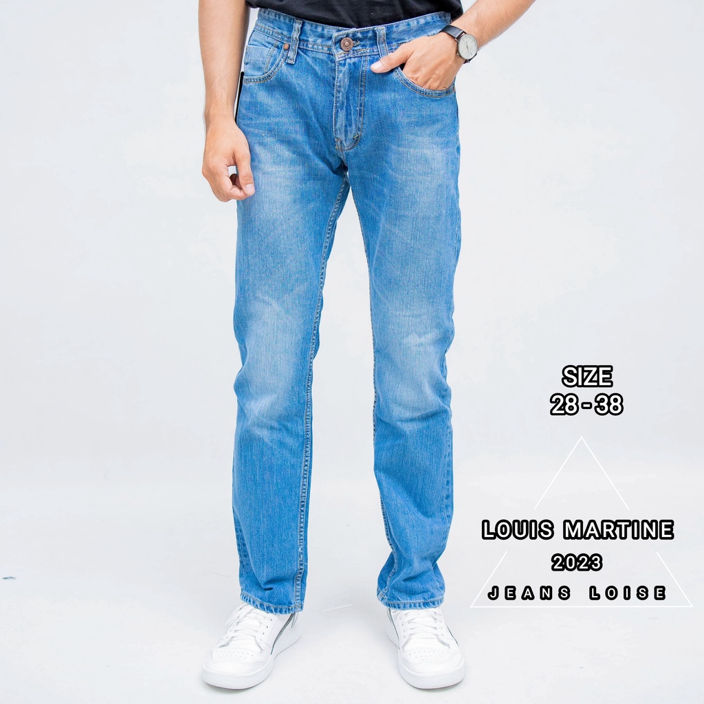 Celana Jeans Pria Louis Martine Original Reguler Fit Model Terbaru Size 28-38 Denim Jins Loiss Cowok