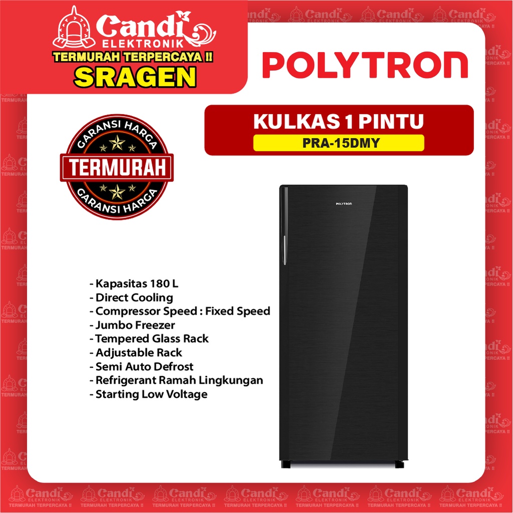 POLYTRON Kulkas 1 Pintu 150 L PRA-15DMY