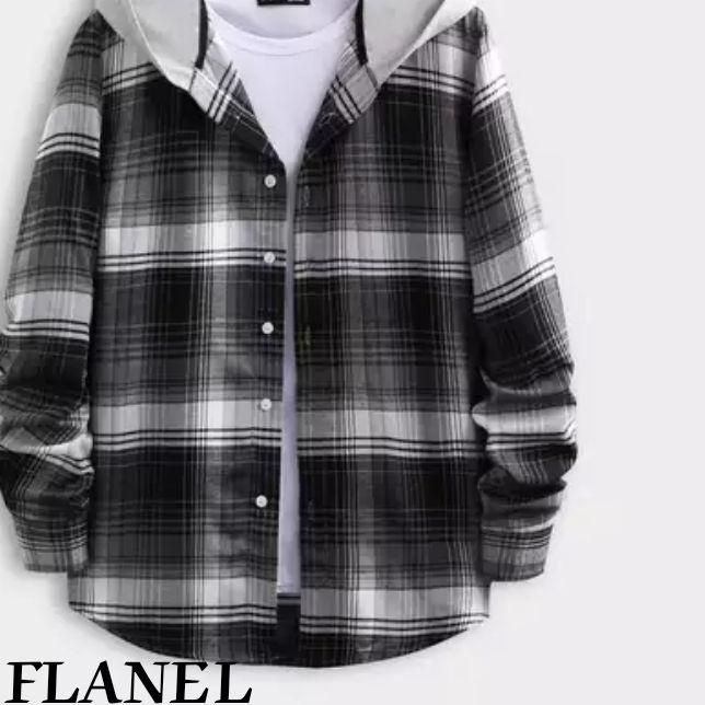 ➬ KEMEJA FLANEL HOODIE PANJANG - KEMEJA HOODIE PREMIUM PANJANG PRIA - HOODIE KEMEJA BERTUDUNG FLANEL