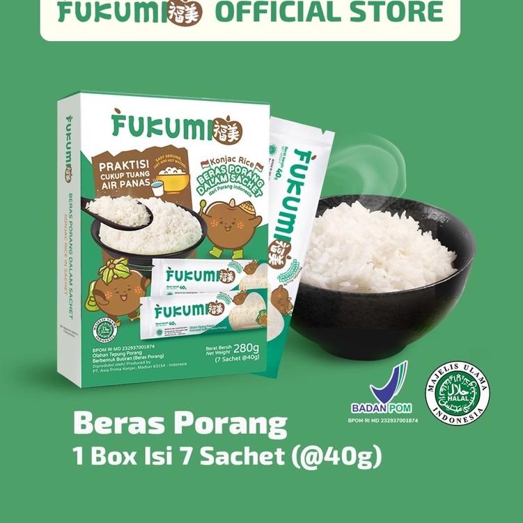 

♘ FUKUMI Beras Porang Box sachet 280gr, beras shirataki, konjac rice, beras diet ♔