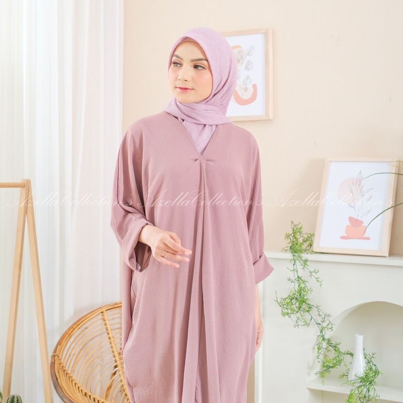 kaftan Crinkle Airflow  Gamis Kaftan ootd lebaran