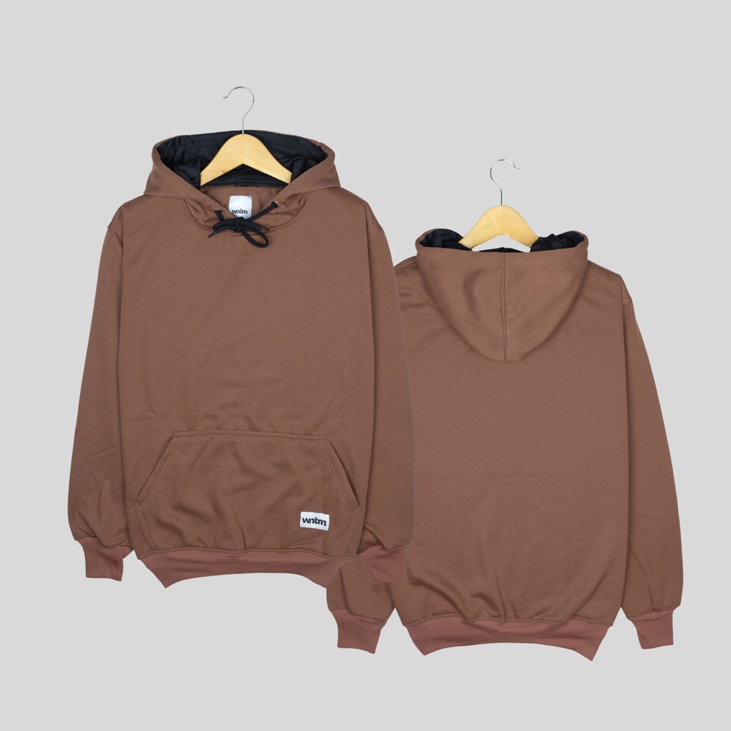 Hoodie Polos Pria Wanita Unisex Couple Mocca Sweater Hodie Distro Basic Premium Jumbo Big Size Coklat Susu