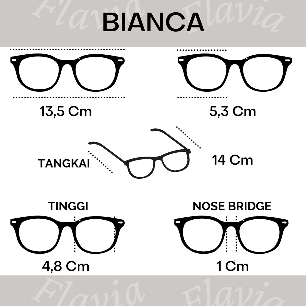 Flavia Eyewear - Kacamata Clip On Bianca (custom minus, photochromic, blueray, bluechromic)