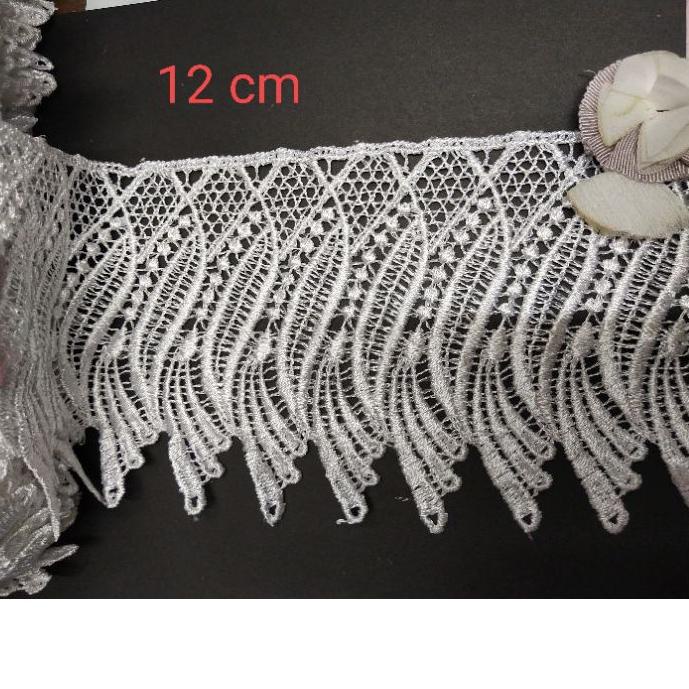 ☏ Renda bordir gyper kembang lancip renda lebar renda giper putih renda hitam renda oki renda mukena