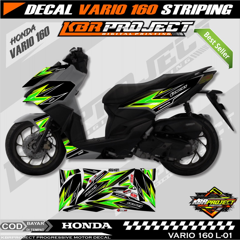 Decal Sticker Striping Variasi Vario 160 Honda Vario 160 New Vario 160 Honda Click 160 - Decal Semi 