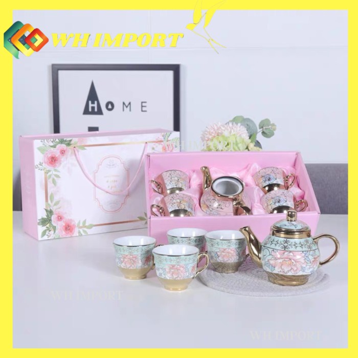 Minum Tea Set Tea Pot Set Eropa Style Hampers Lebaran Hadiah Nikahan Kado