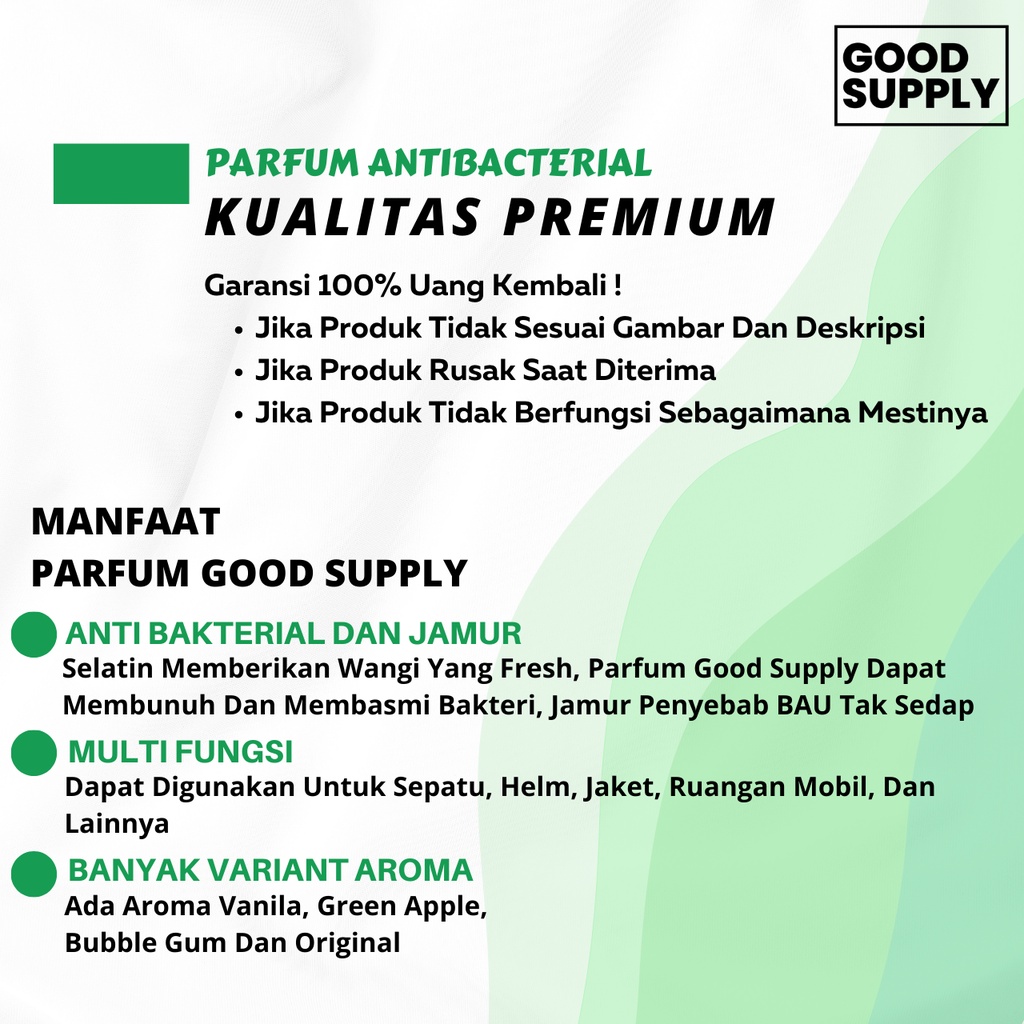 Parfum Green Apple Serbaguna - Parfum Sepatu Jaket Bahan Kulit Helm Motor Anti Bakteri Bacterial - Penghilang Bau Tak Tidak Sedap Enak Non Alkohol Shoes Parfume Deo Aktif - Parfum Ruangan Mobil Sofa Karpet - Parfum Pria Cewek Grey Tahan Lama