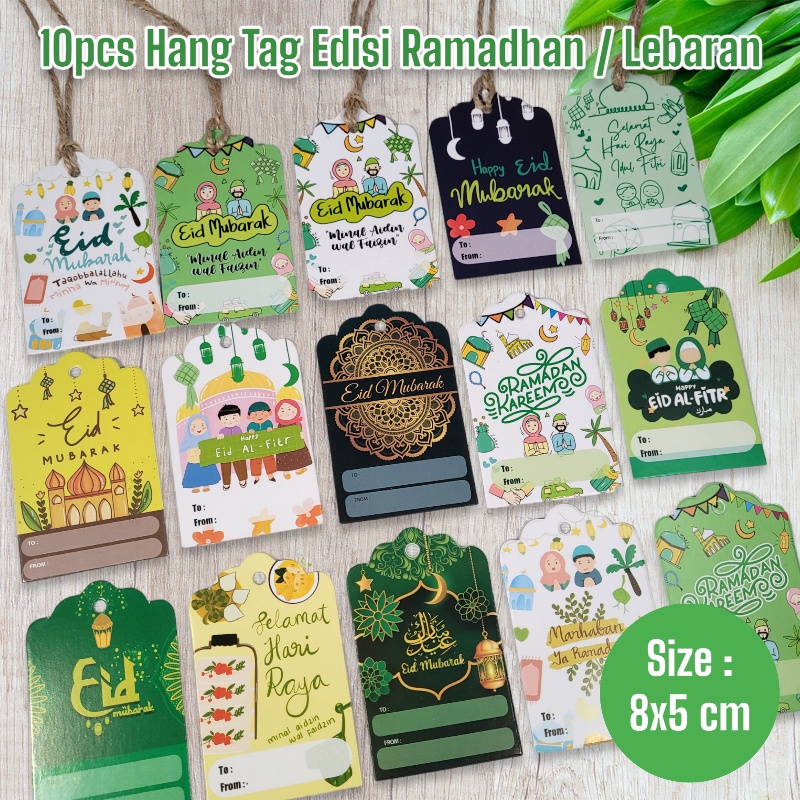 

(10 pcs) Hang Tag Edisi Lebaran Idul Fitri Idul Adha Happy Eid Mubarak Ramadhan Gift Tag Hampers Lucu Unik
