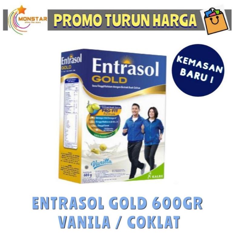 

Stok terbaru Susu Entrasol Gold 600gr Coklat vanila