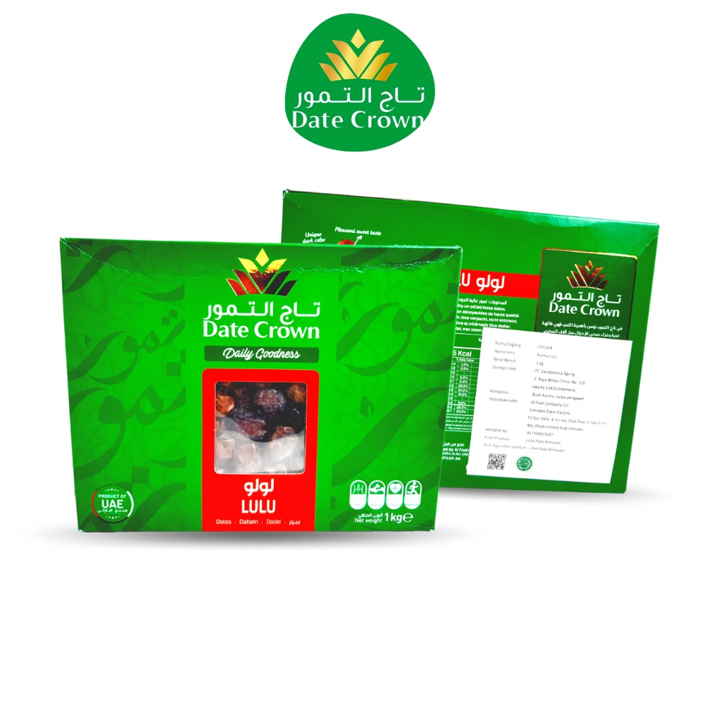 

Sale! Kurma Lulu 1kg / Date Crown Lulu / Kurma lulu kemasan box / Oleh oleh Haji dan Umroh
