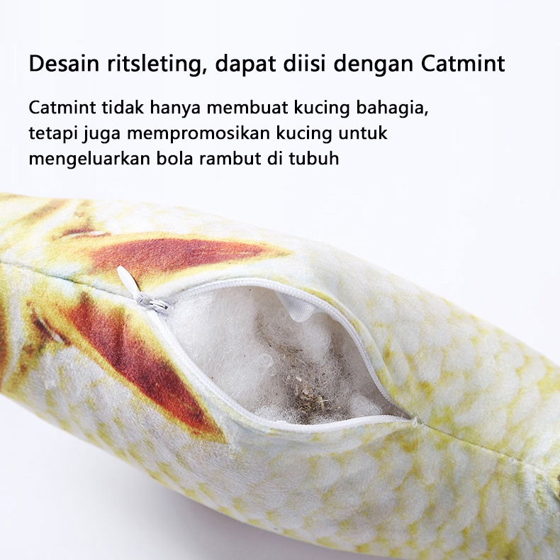 Mainan Kucing Boneka Ikan Catnip Catmint Fish Cat Toys Mainan Boneka Hewan Pet Stuffed Toys