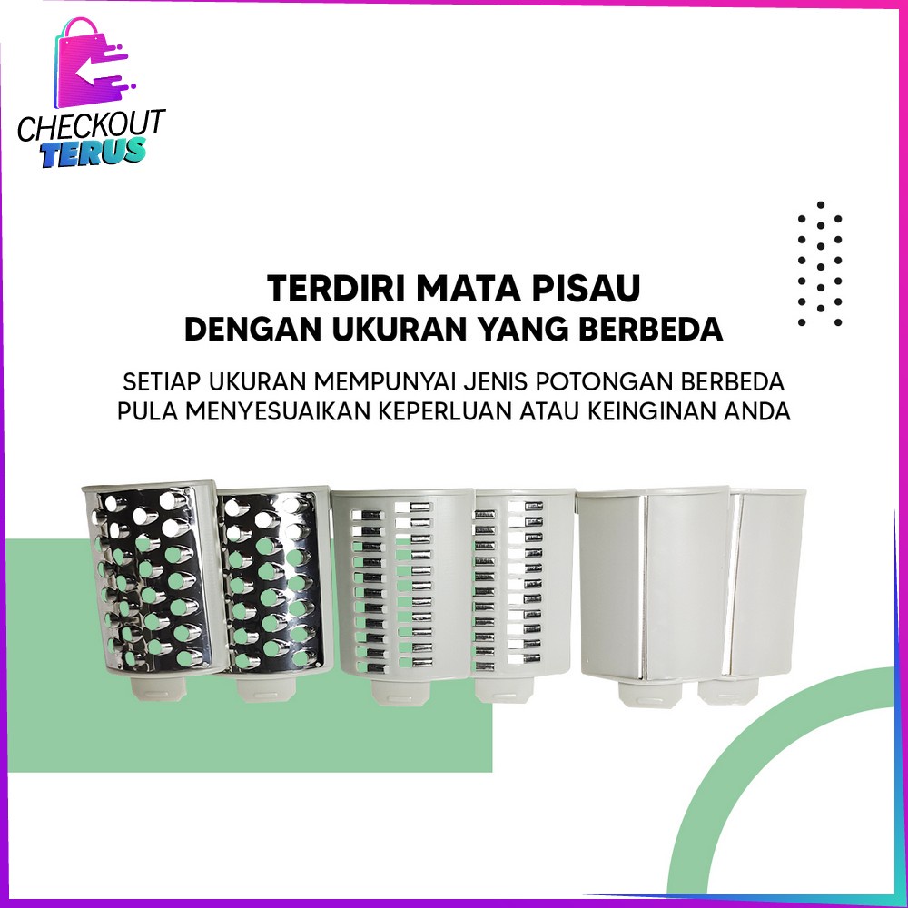 CT C803 Alat Penggiling Sayur Multifungsi Parutan Putar Alat Pemotong Sayuran dan Buah Praktis Vegetable Cutter Slicer Machine