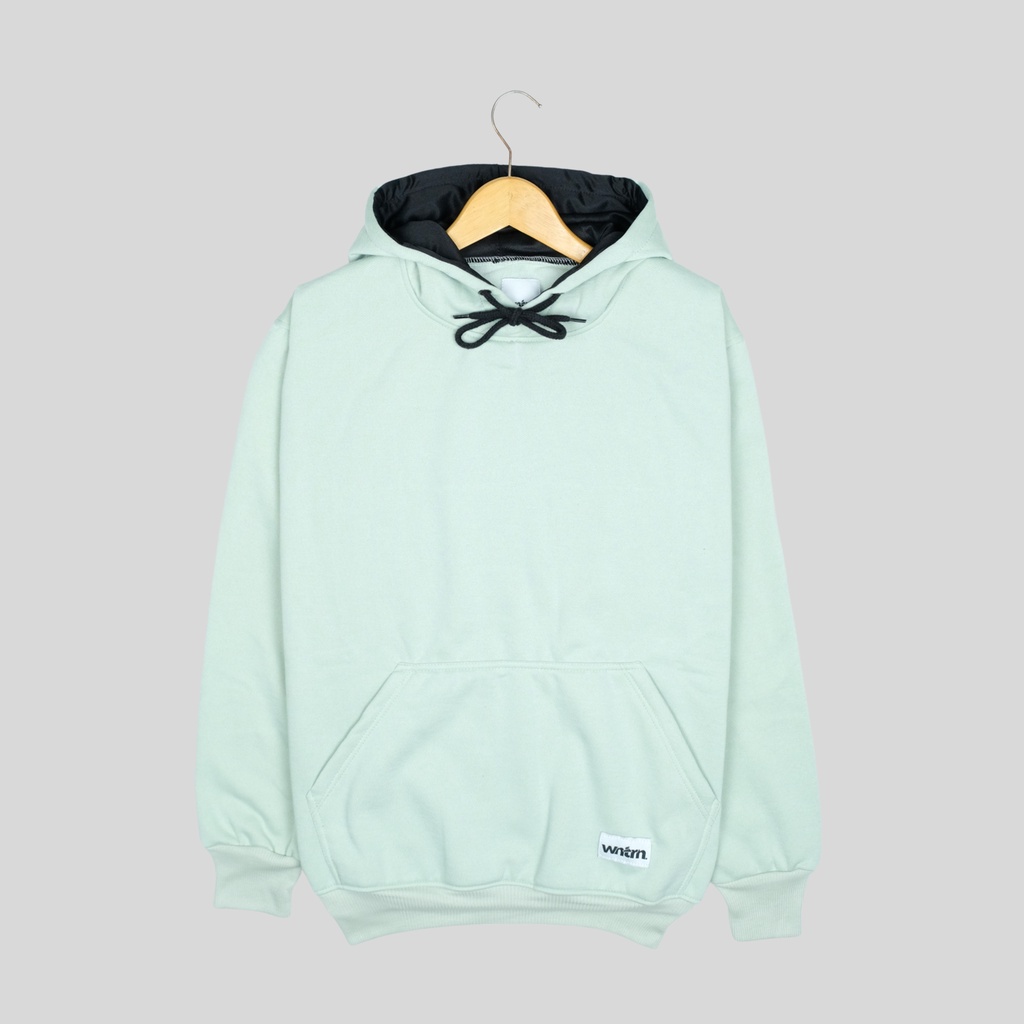 Sweater Hoodie Cowok Polos Distro Pria Warna Pastel Sage Green Mint Switer Hodie Bahan Fleece Tebal