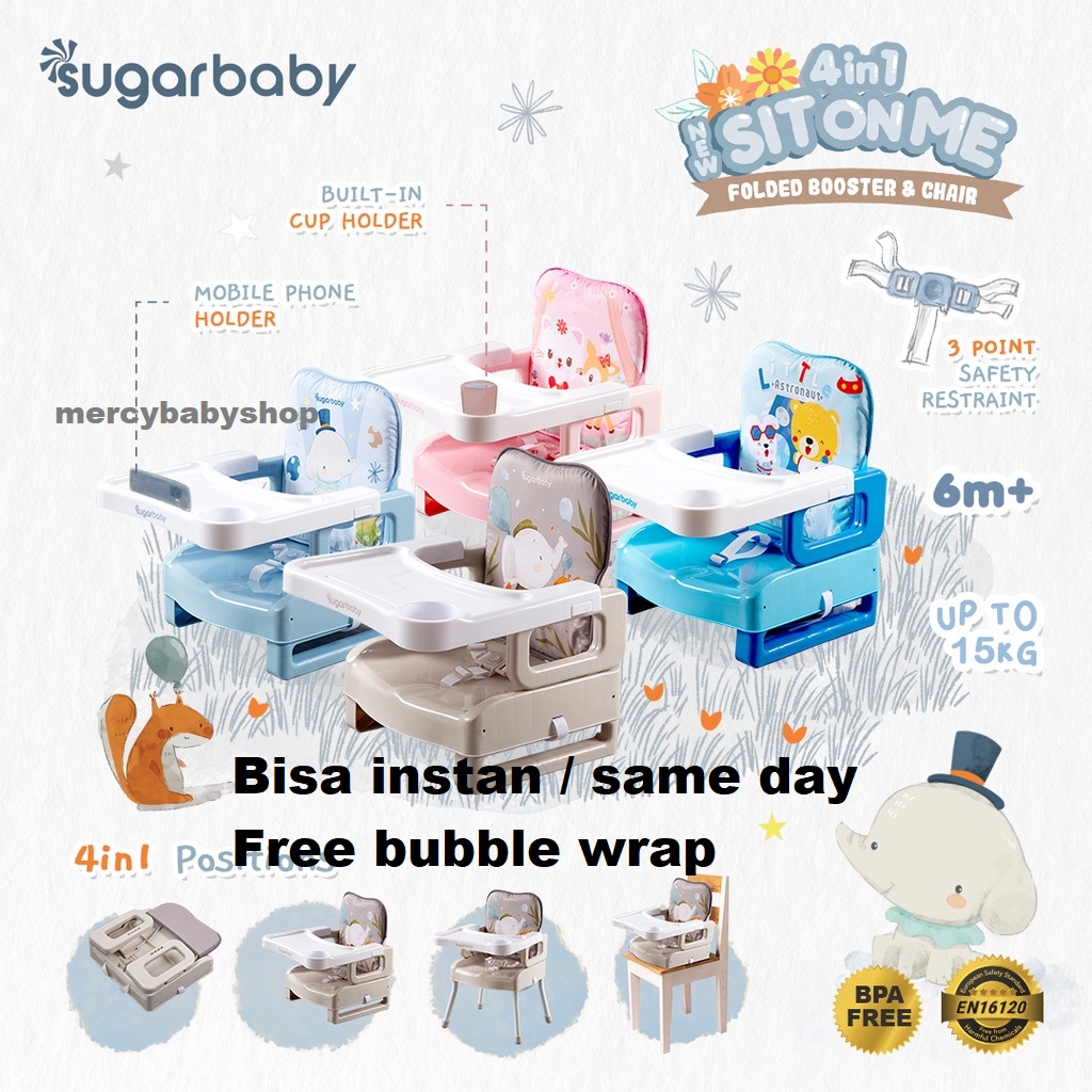 Sugarbaby 4in1 folded booster &amp; chair kursi makan bayi lipat free bubble wrap