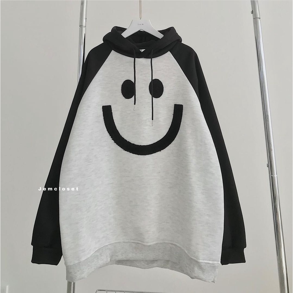 REGLAN SMILE HOODIE SWETAER WANITA / SWETER WANITA KOREAN STYLE