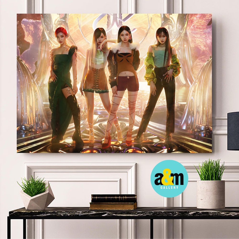 Poster Kayu AESPA Hiasan Dinding Kamar K-POP I Pajangan Dinding Kamar K-POP Wall Decor Kamar - A&amp;M