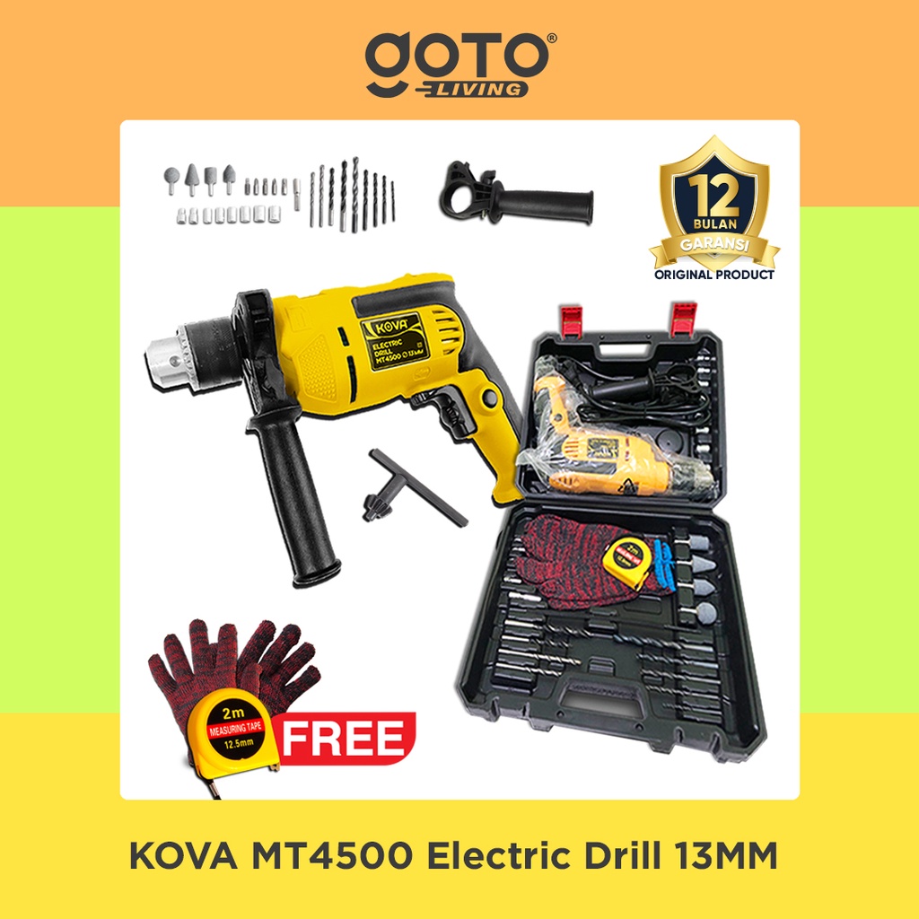 Kova MT4500 Electric Drill 13mm Set Reversible Mesin Bor Tangan Listrik