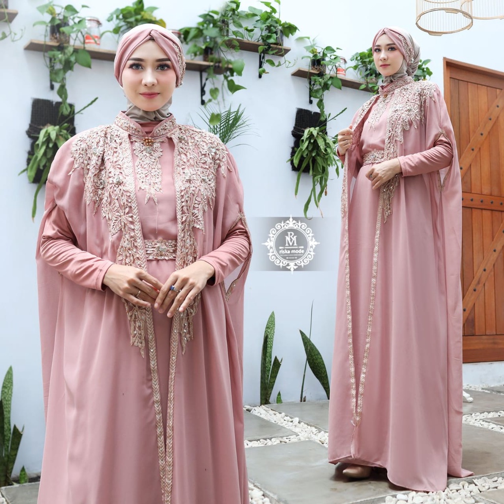 Model Baju Gamis Kaftan AMEENA Terbaru Terlaris Remaja Viral Putuh
