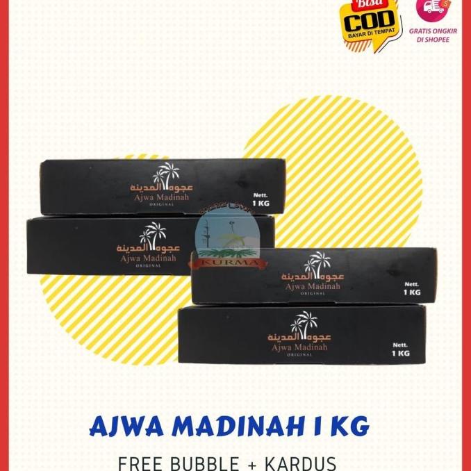 

KURMA BUAH-BUAHAN KURMA AJWA 1 KG BESAR NABI AJWA MADINAH NABI MADINAH EL09I09A82L