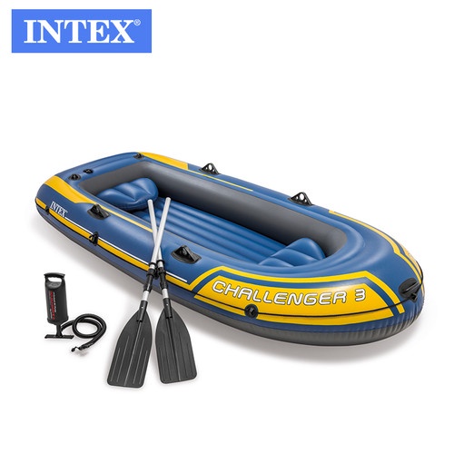 DuniaKasurAngin - INTEX 68370 Perahu Boat Challenger 3 Boat Set - Perahu Karet Intex