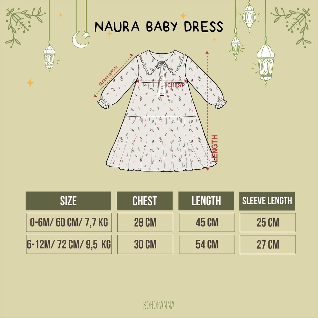 BOHOPANNA NAURA SET / Dress Anak Perempuan Raya Collection