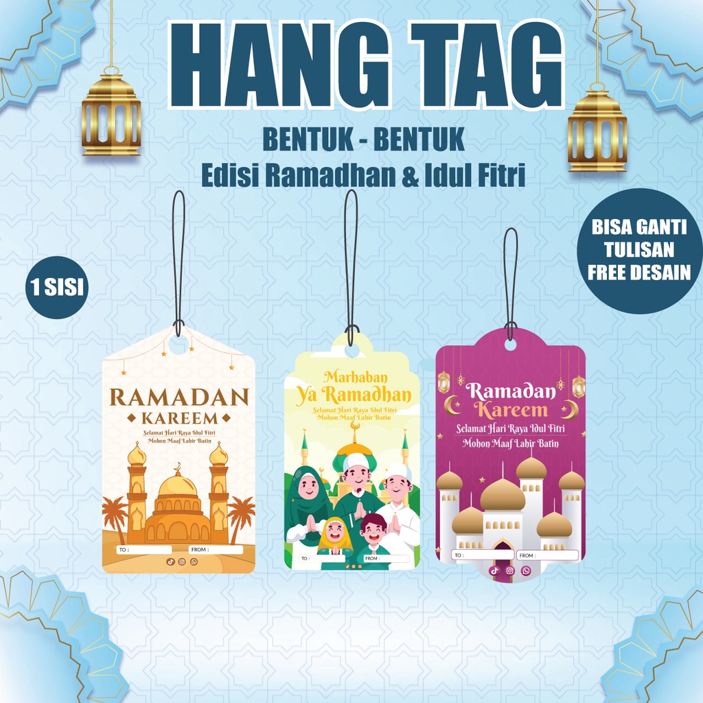 Kartu ucapan parcel lebaran / hangtag parsel idul fitri / custom kartu ucapan / kartu tag lucu