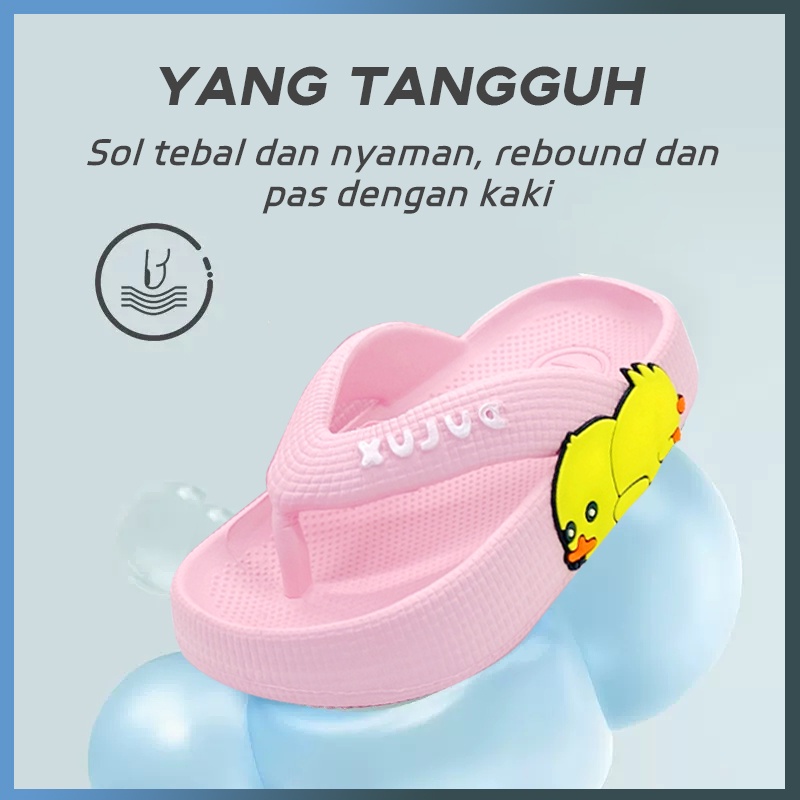 Sandal anak perempuan Lucu Bebek MerekSandal jepit   Sandal karet anti selip Ukuran  25-29