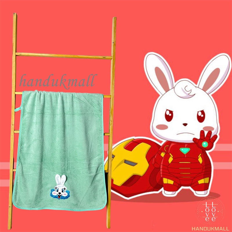 Handuk Mandi  Bayi  Bahan MIcrofiber Ukuran 50x100cm  Washlap Bayi Motif Telinga Panjang