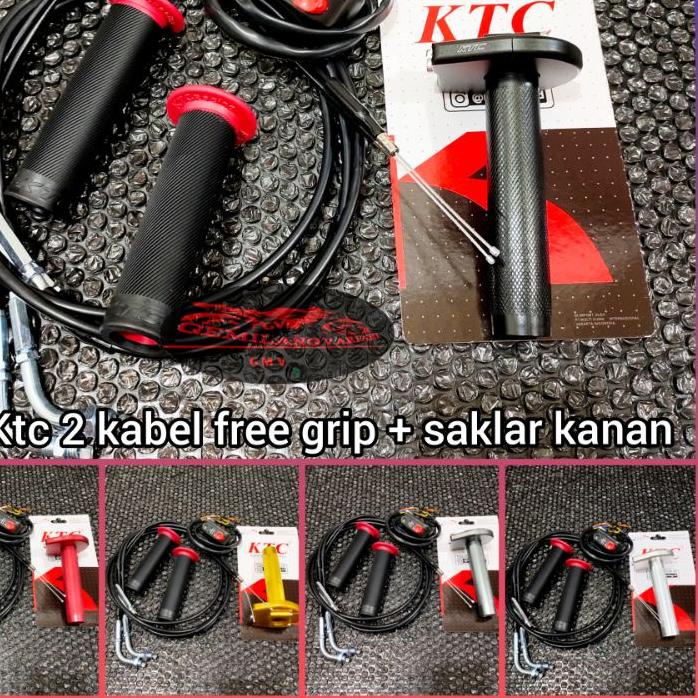 Diskon Gas Spontan 2 Kabel KTC Free Grip + Saklar Kanan Domino, Gass Pontan Matic Ktc kytaco Origina