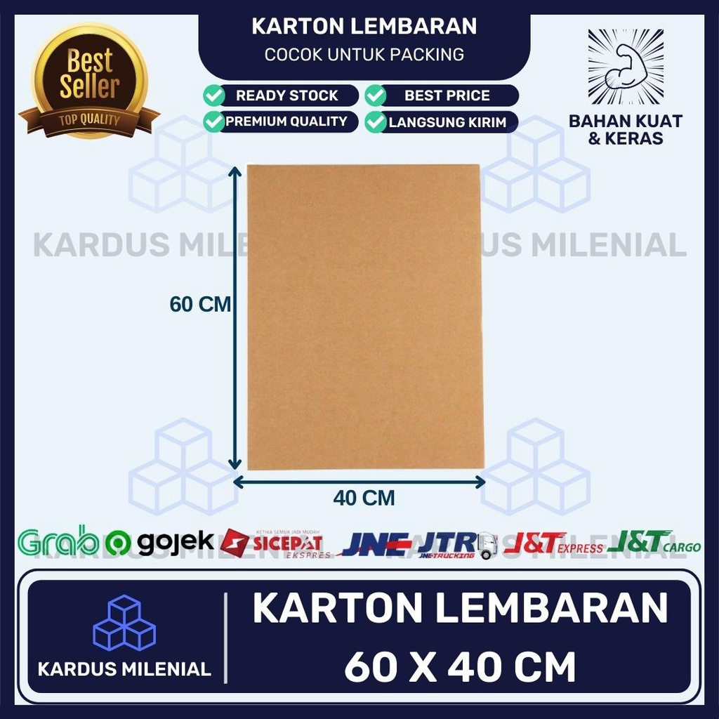 

Kardus Lembaran Sheet 60x40 Polos dan Baru