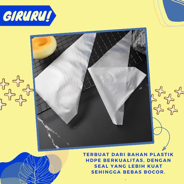 Plastik Segitiga / Papping Bag / Plastik Contong Penghias Kue / KUALITAS SUPER TEBAL ISI 10 / 10pcs Plastik Segitiga Paping Bag Plastik Murah Hemat / Piping Bag / Plastik Contong/ Plastik Segitiga Ukuran besar [per 10 pcs] / Piping Bag / Plastik segitiga