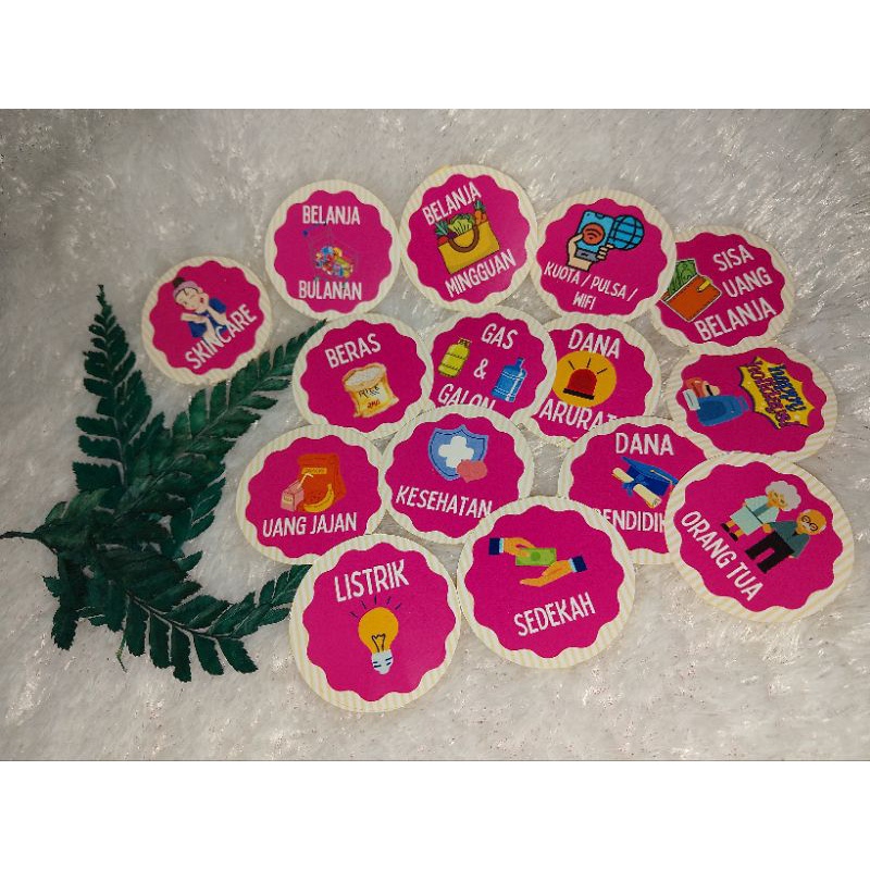 

Sticker Dompet Budgeting ,Label Keuangan | Bulat | 15pcs