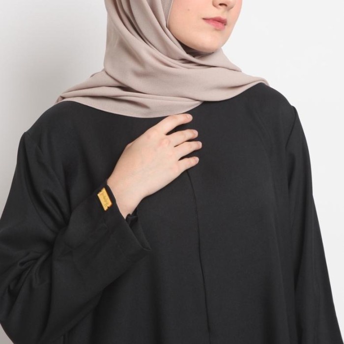 Gamis Dezze Baju Gamis Abaya Turkey Hitam Polos Mewah Terbaru Kekinian Dress - Abaya Basic BL, M(I9W