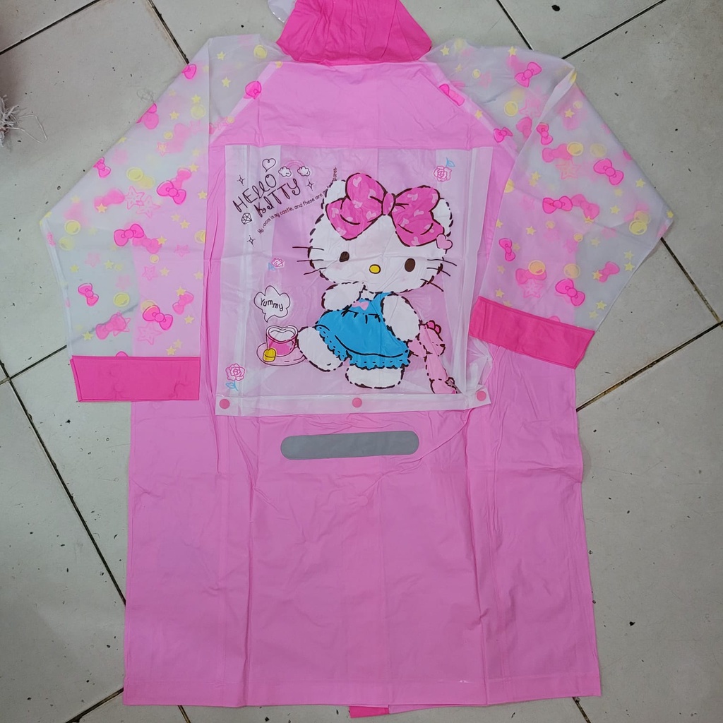 Jas Hujan Terusan Anak Karakter Backpack