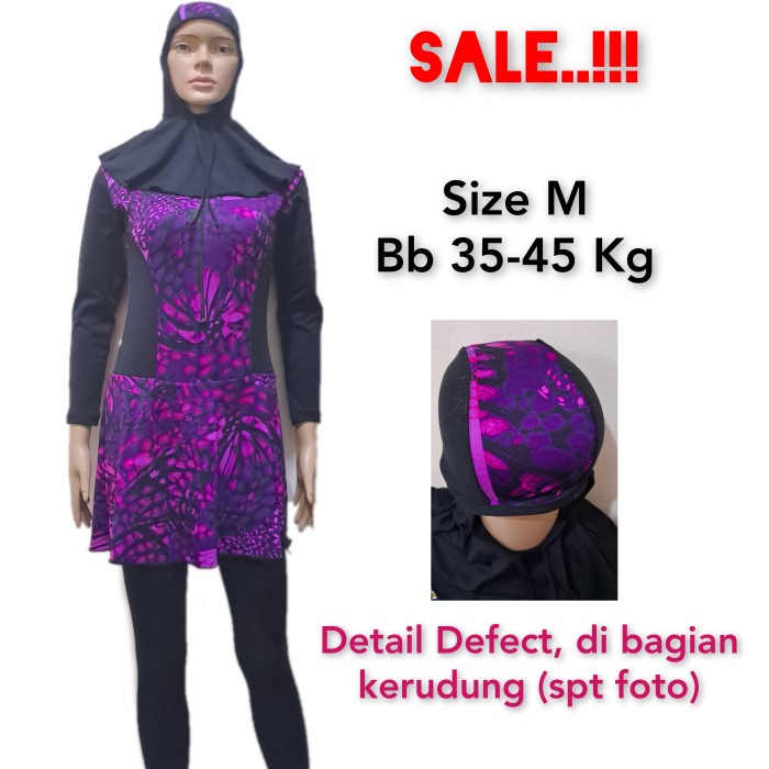 Baju Renang Wanita Baju Renang Dewasa Wanita Muslim Muslimah Panjang Polos - Minim Rijek M(M9R1) Swi