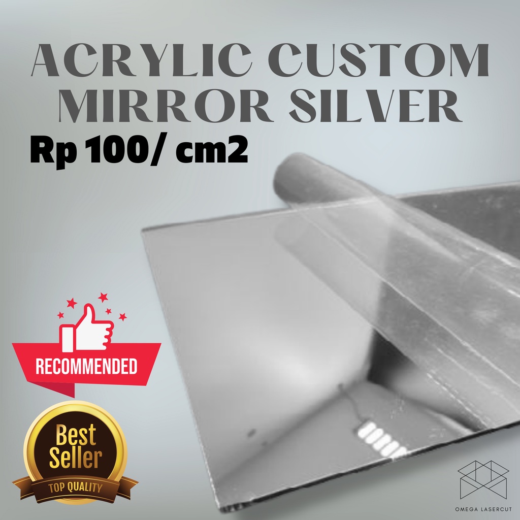 Acrylic Mirror Silver  2mm Premium Laser Cutting Akrilik Mirror Custom Murah